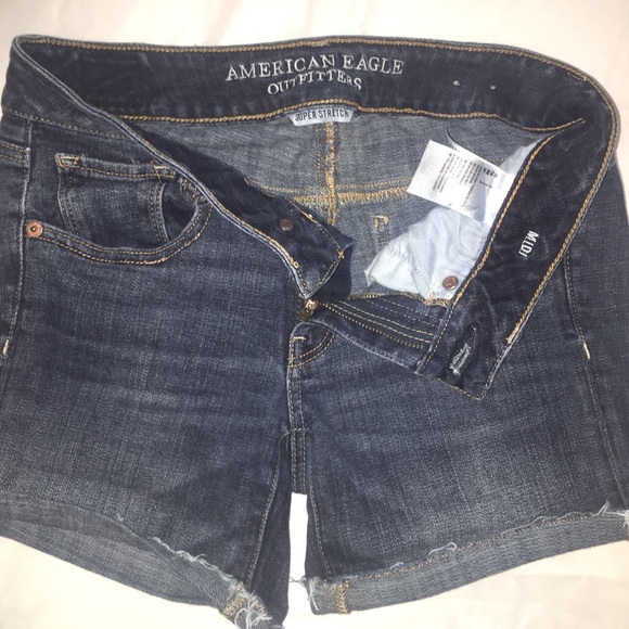 AEO Stretch Denim Midi Short - Picture 2 of 3
